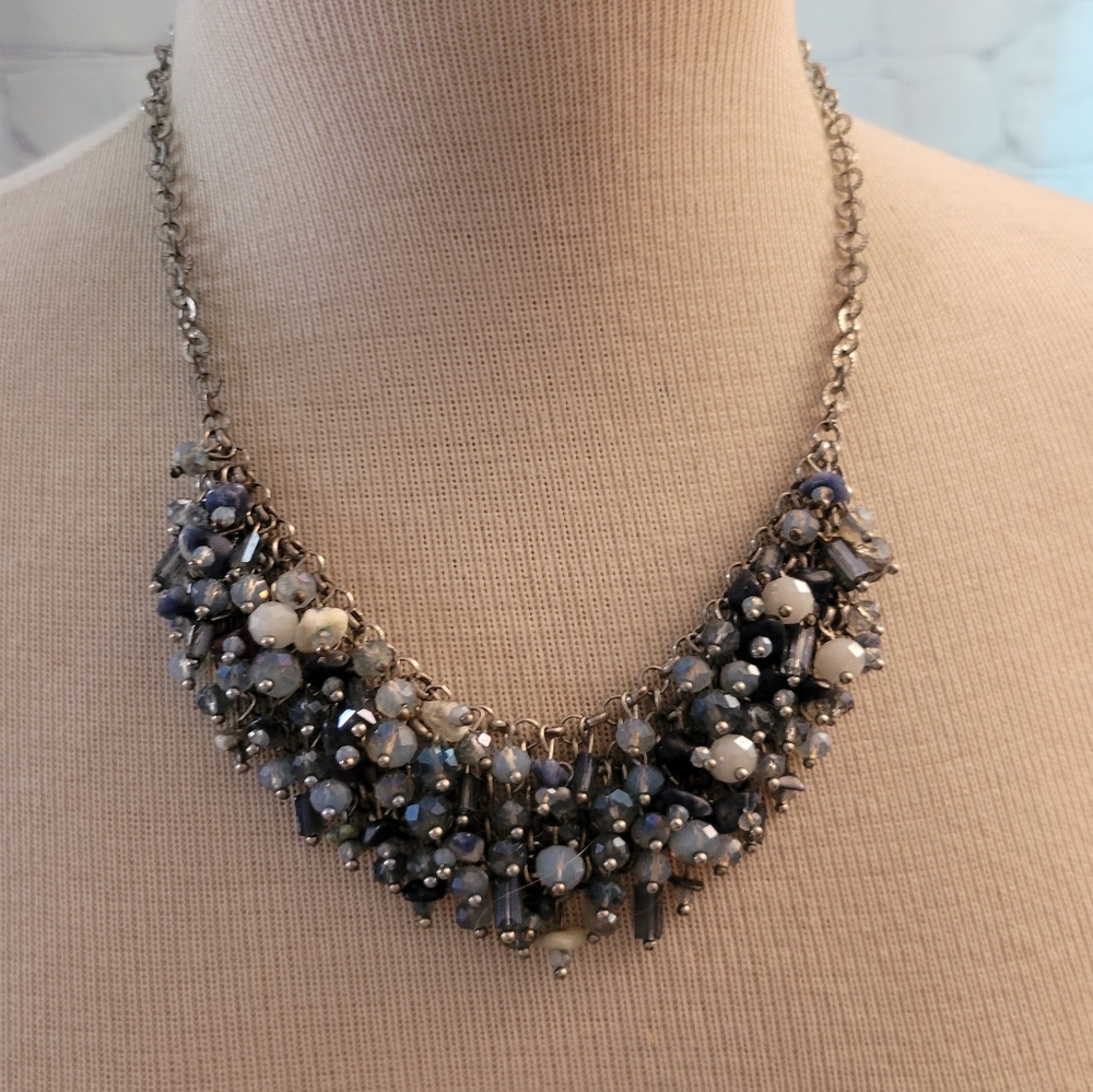 Vera Wang Statement Necklace Crystals Sodalite
